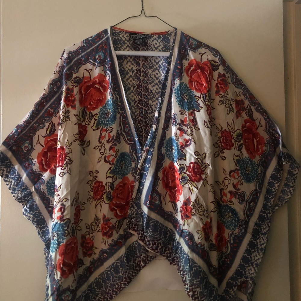 Multi Color Rayon Shrug by Angie. Made in India Size M